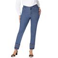 Plus Size Women's True Fit Stretch Denim Straight Leg Jean by Jessica London in Medium Stonewash Braided Stripe (Size 18) Jeans