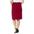 Plus Size Women's Tummy Control Bi-Stretch Pencil Skirt by Jessica London in Rich Burgundy (Size 26 W)