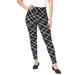 Plus Size Women's Everyday Stretch Cotton Legging by Jessica London in Black Bias Stripe (Size 30/32)