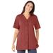 Plus Size Women's 7-Day Short-Sleeve Baseball Tunic by Woman Within in Red Ochre (Size 18/20)