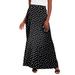 Plus Size Women's Everyday Stretch Knit Maxi Skirt by Jessica London in Black Dot (Size 18/20) Soft & Lightweight Long Length