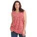 Plus Size Women's Perfect Printed Scoopneck Tank by Woman Within in Rose Pink Bandana Paisley (Size 34/36) Top