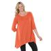 Plus Size Women's French Terry Handkerchief Hem Tunic by Woman Within in Pumpkin (Size 4X)