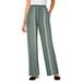 Plus Size Women's Pull-On Elastic Waist Soft Pants by Woman Within in Pine Batik Stripe (Size 22 T)