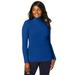 Plus Size Women's Ribbed Cotton Turtleneck Sweater by Jessica London in Dark Sapphire (Size 38/40) Sweater 100% Cotton