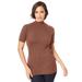 Plus Size Women's Rib Mockneck Sweater by Jessica London in Mocha Nude (Size L)