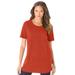 Plus Size Women's Crewneck Ultimate Tee by Roaman's in Copper Red (Size 2X) Shirt