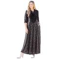 Plus Size Women's Maxi Dress & Scarf Duet by Catherines in Black Animal Skin (Size 0X)