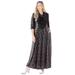 Plus Size Women's Maxi Dress & Scarf Duet by Catherines in Black Animal Skin (Size 0X)