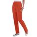 Plus Size Women's Straight-Leg Soft Knit Pant by Roaman's in Copper Red (Size 1X) Pull On Elastic Waist