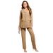 Plus Size Women's Ten-Button Pantsuit by Roaman's in Soft Camel (Size 24 W)