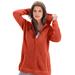 Plus Size Women's Classic-Length Thermal Hoodie by Roaman's in Copper Red (Size 6X) Zip Up Sweater