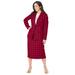 Plus Size Women's Single-Breasted Skirt Suit by Jessica London in Rich Burgundy Classic Grid (Size 24) Set