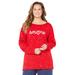 Plus Size Women's Liz&Me® Heart & Soul Stripe Sweater by Liz&Me in Red Amour (Size 5X)