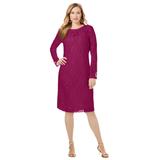 Plus Size Women's Lace Shift Dress by Jessica London in Berry Twist (Size 16)