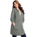 Plus Size Women's Mega-Length Thermal Hoodie. by Roaman's in Medium Heather Grey (Size 34/36)