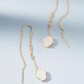 Anthropologie Jewelry | Anthropologie Tethered Stone Threader Earrings | Color: White | Size: Os