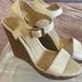 Jessica Simpson Shoes | Jessica Simpson White Wedges | Color: Brown/White | Size: 7.5