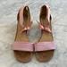 Anthropologie Shoes | Anthropologie Stacked Block Heel Gingham Pink Sandals | Color: Pink/Tan | Size: 9