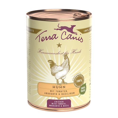 Sparpaket: 12x400g Terra Canis Classic Huhn mit Tomate, Amaranth & Basilikum Hundefutter nass
