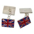 Merritt Robinson CATORS - Sterling Silver Cufflinks - Enamel Union Jack/Flag w Large Hallmarks