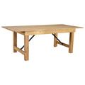 The Twillery Co.® Dejon Rectangular Solid Pine Farmhouse Dining Table w/ Folding Legs Metal in Brown | 40"W x 84"L | Wayfair