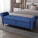 Canora Grey Bed Bench Dark Grey Fabric Polyester/Upholstered in Blue | 24.4 H x 63 W x 22 D in | Wayfair 9863A0C25B434088BC5E45664CFAE566