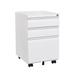 Inbox Zero Lachell 3 Drawer Mobile Locking File Cabinet, Rolling Filing Cabinet Wood in White | 23.62 H x 17.71 W x 15.35 D in | Wayfair