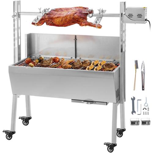 Bbq Spießgrill Tisch Spießbratengrill mit Grillmotor für Hähnchen Lamm, Rind oder Rollbraten, mit