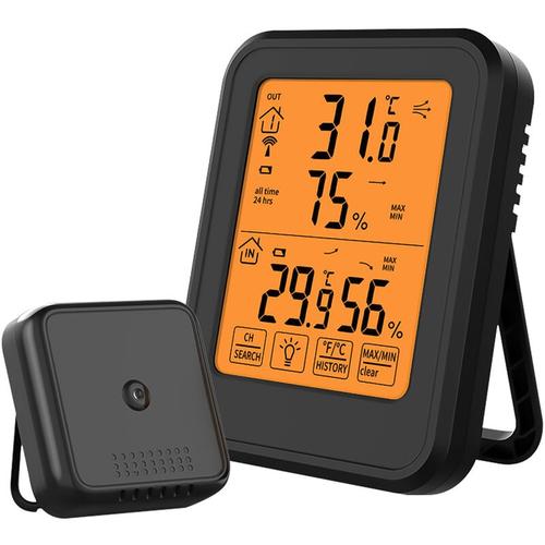 Sdlogal - Digitales Thermometer Hygrometer Innen- und Außenthermometer Hygrometer, mit drahtlosem