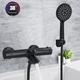 Noir Mitigeur de Baignoire thermostatique Cascade avec Douche à Main 3 Jets au Choix Robinet de