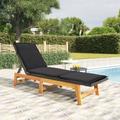 Design In - Bain de soleil Chaise de jardin Transat de jardin - avec coussin Résine tressée/bois