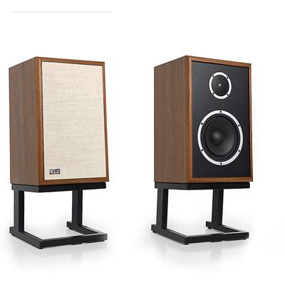 KLH Model Three Walnut pair stand mount speakers w riser/stand