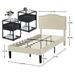 VECELO, Five Colors, 3-Pieces Upholstered Platform Bed Frame with Adjustable Headboard and Nightstands Set of 2