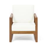 Norton Acacia Wood Outdoor Club Chair with Cushion by Christopher Knight Home