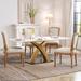 Moasis Modern 5-Piece Dining Set with faux Marble Dining Table