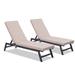 2PCS Set Outdoor Lounge Chair Cushion Replacement Patio Funiture Seat Cushion Chaise Lounge Cushion