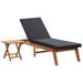 Tomshoo Sun Lounger with Table Poly Rattan and Solid Acacia Wood