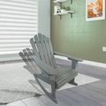 Outdoor Rocking Chair Garden Adirondack Chair with Wide Seat and Armrest Modern Reclining Wooden Rocking Chair for Any Front Porch Patios Decks Backyards Easy Assembly Walnut