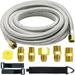 Upgraded 18 Feet High Pressure Braided Propane Hose Extension with Conversion Coupling 3/8 Flare to 1/2 Female NPT 1/4 Male NPT 3/8 Male NPT 3/8 Male Flare for BBQ Grill Fire Pit Heater