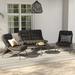 Grand Patio 4 Pieces Patio Conversation Set with Thick Mesh Sling Cushion and Coffee Table Charcoal Grey