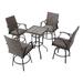 Patio Festival Metal 5-Piece Outdoor Dining Set in Brown/Black