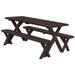 Kunkle Holdings LLC Pine 6 Cross-Leg Picnic Table with 2 Benches Walnut Stain