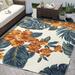 Abani Hampton Indoor/Outdoor Collection Beige 5 x 8 Multi Tropical Floral Area Rug