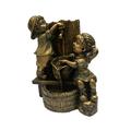 Wovilon 5.9 Tall Indoor/Outdoor Girl and Boy Drinking Water Fountain Yard Art Decoration Boy & Girl Garden Statue A Kid with Fireflies Garden Statue-Garden Decoration