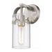 Innovations Lighting Pilaster II Cylinder - 1 Light 7 Wall-Mounted Sconce Clear/Satin Nickel