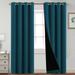 Turquoize 100% Blackout Curtains for Bedroom Thermal Insulated Blackout Curtains 52 x 96 Inch Full Light Blocking Curtains Window Drapes for Living Room with Black Liner 2 Panels Set Dark Teal