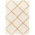 SAFAVIEH Hudson Amias Plush Geometric Shag Area Rug Ivory/Gold 2 x 3