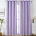 Zodanni Kids Drapes Grommet Blackout Curtain UV Protection Hollow-Out Star Tulle Energy Efficient Girls 2 Layer Thermal Insulated Window Sheer Voile Purple -2 Layers 52 x 109 inch
