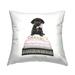 Stupell Industries Black Lab Puppy Pastel Glam Books Square Decorative Printed Throw Pillow 18 x 18